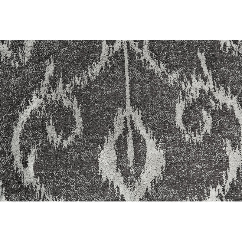Tapis ikat en laine et coton gris, Rectangle 10 pi x 13 pi 2 po