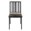 Chaise d'appoint moderne à dossier à lattes de 2 en brun et noir, avec un attrait rustique noir, offrant une fusion pour les salles à manger