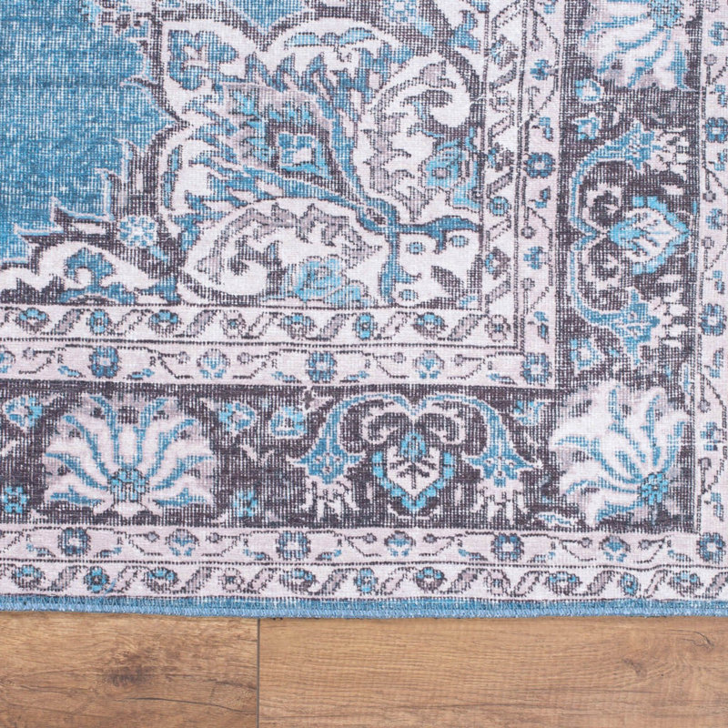 Luxurious Machine Washable Area Rug, 4.9 x 7.5 Feet, 100% Polyester, 1850 g/m², Pile Height: 0.2 inches | Eco-Friendly Recycled Poly Cotton Backing | Perfect for Living Room & Bedroom, Soft and Durable Design