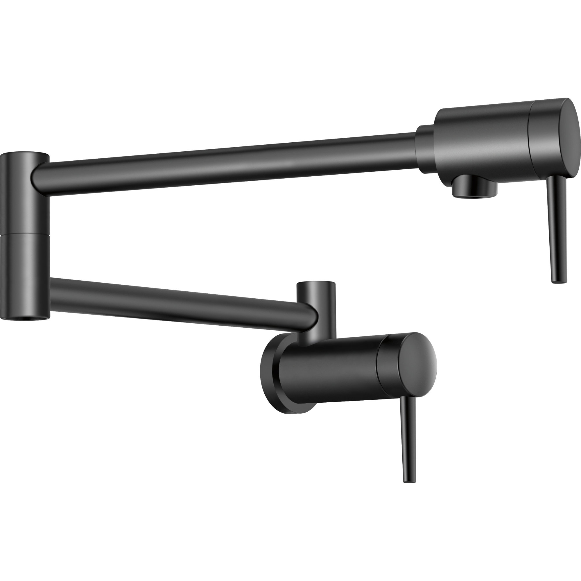 Contemporary Pot Filler Faucet, Wall Mount Pot Filler Kitchen Faucet, Matte Black