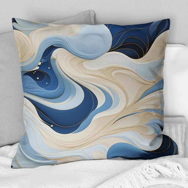 Coastal Minimalism Boho Pattern - Printed Throw Pillow, 16"H x 16"W