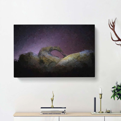 Stars Over The Rock In Abstract - Wrapped Canvas