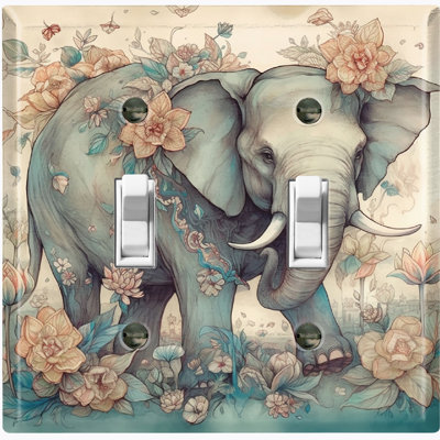 Nature Themed 2 - Gang Toggle Light Switch Standard Wall Plate