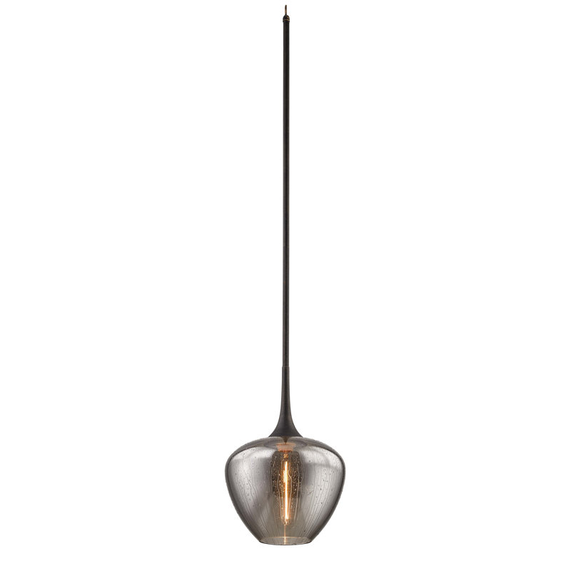 West End - Light Pendant - Vintage Bronze - Smoke Glass, 17.5" H x 12.5" W x 12.5" D