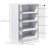 Media Cabinet, 4-Tier Stereo Cabinet, Modern Audio Video Media Stand with Adjustable Shelves, Tempered Glass Doors, and Cable Management,wood-162952724