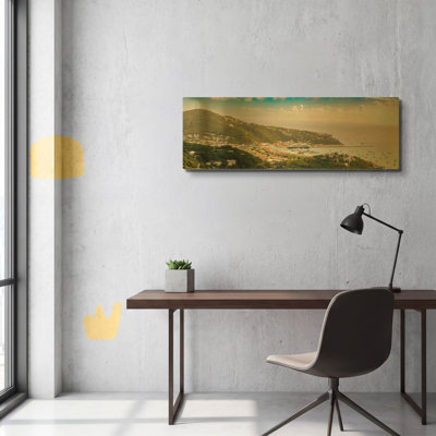 'Saint Thomas US Virgin Islands' By Luxe Gold Metal Wall Art, 48" x 16"