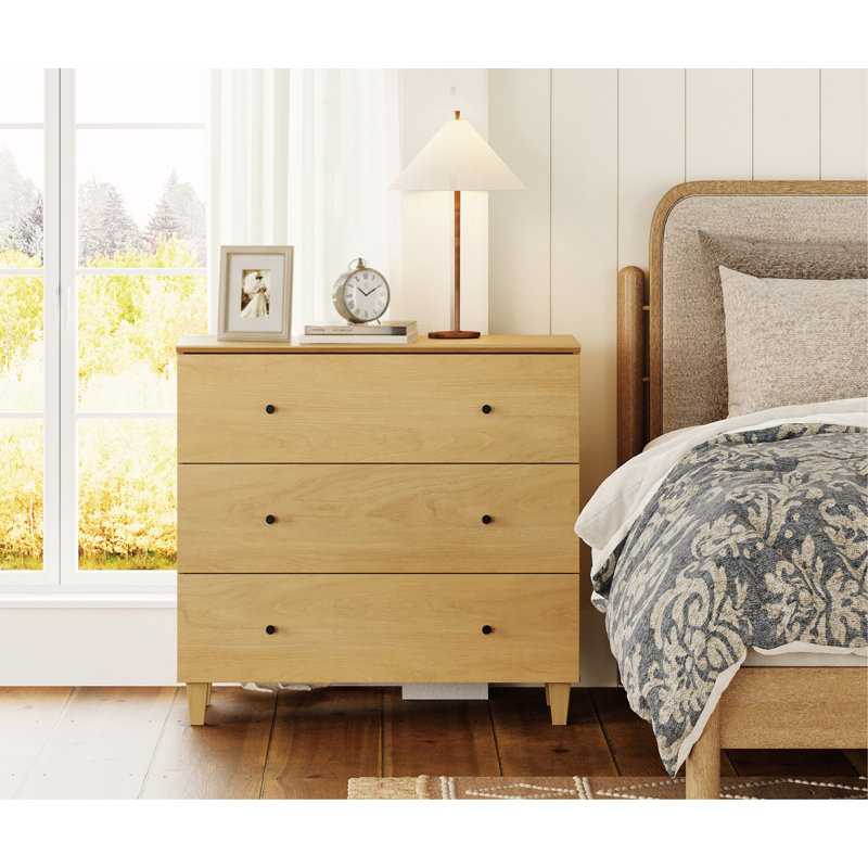 Commode 3 tiroirs L 35,4 po Lysiane, Chêne