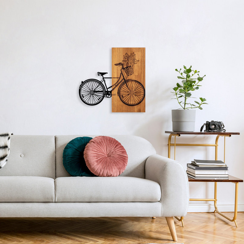 Décoration murale en bois, H 24 po x l 23 po x P 1,18 po