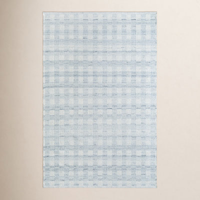 Lavande Hand-Woven Plaid Gray Rug