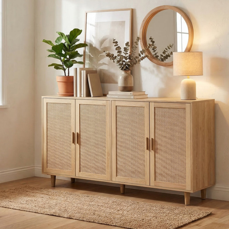 Console de 62 po pour le couloir, Naturel / naturel