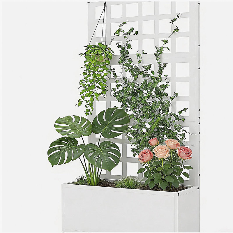 Stylish Planter Box,Raised Garden Bed,Vegetable Box, White