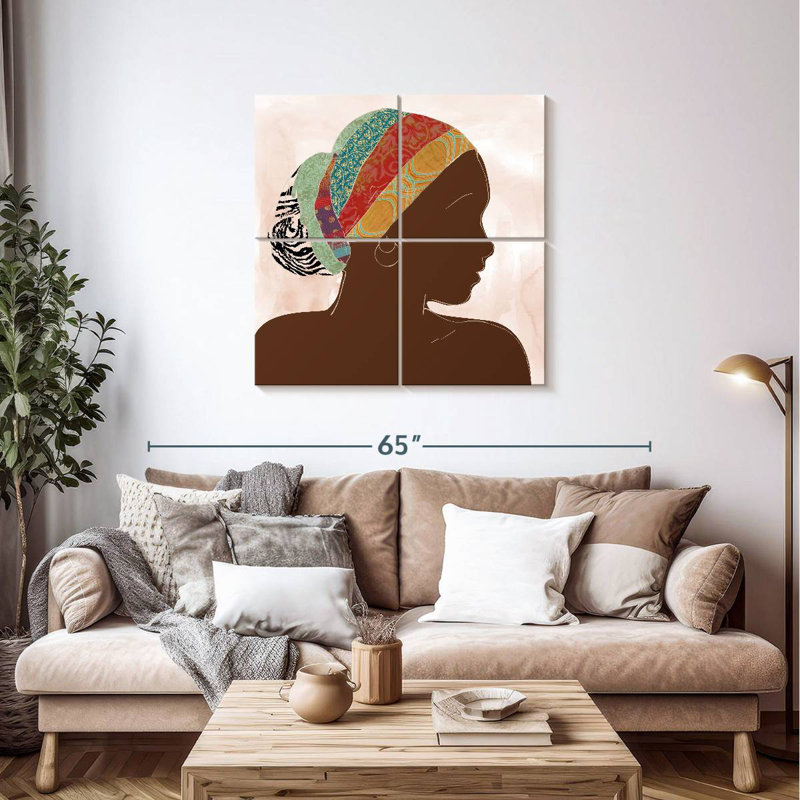 Portrait africain Leisha I, H 38 po x l 38 po