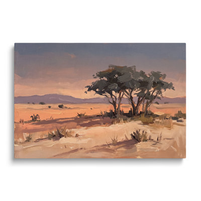 Tableau multicolore sur toile représentant un paysage désertique, œuvre d'art mural pictural pour le salon, la salle à manger et la chambre.