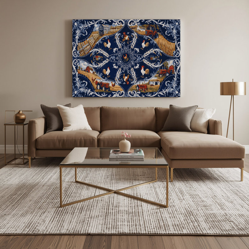«Farm Bandana», impression sur toile bleue, H 11 po x l 14 po