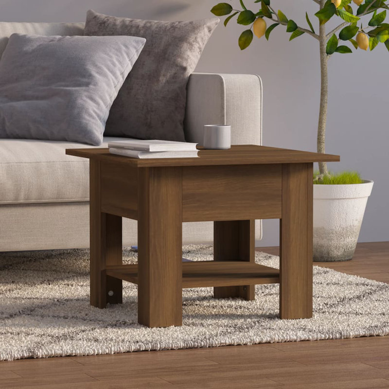 Greydi Solid Coffee Table with Storage, Dark Brown