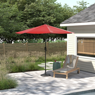 Kelton 10' W Crank Lift Auto-Tilt Patio Umbrella