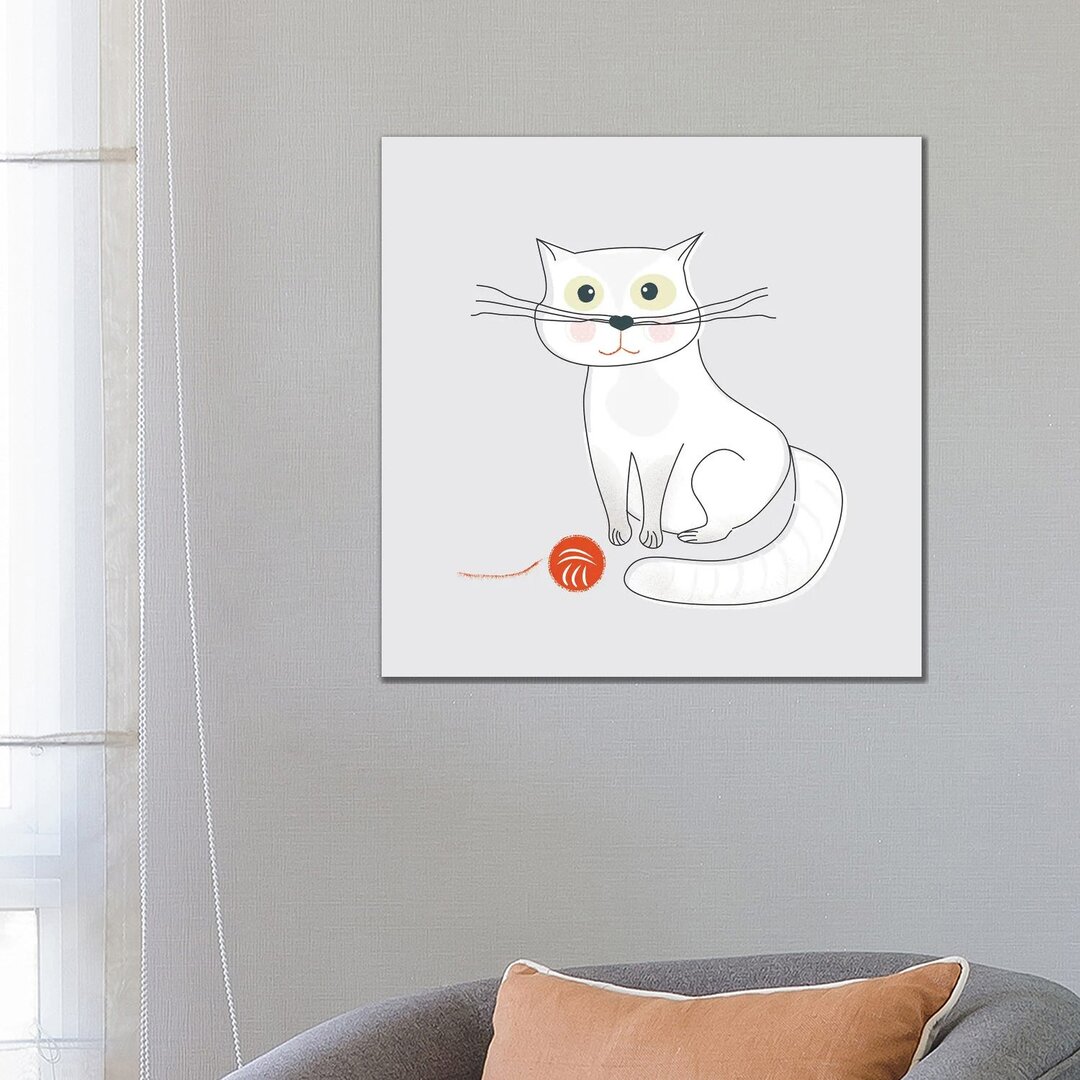 White Cat von Show Me Mars - Galerie-verpackte Leinwand Giclée