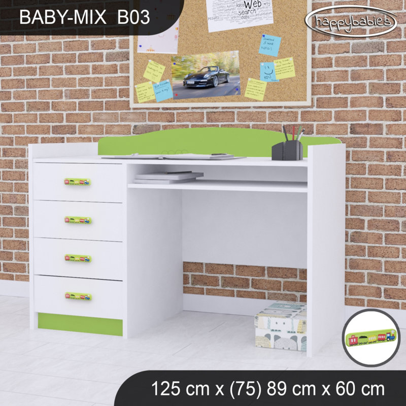 125cm Computer Desk, Green