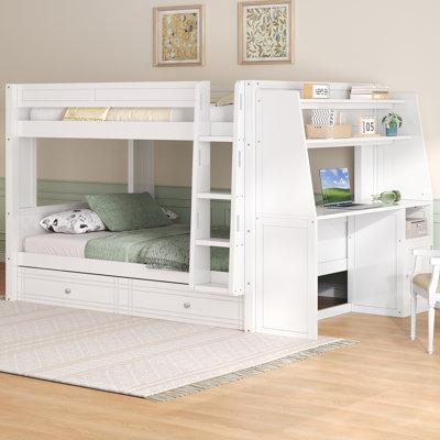 Bunk Bed With Desk And 2 Drawers