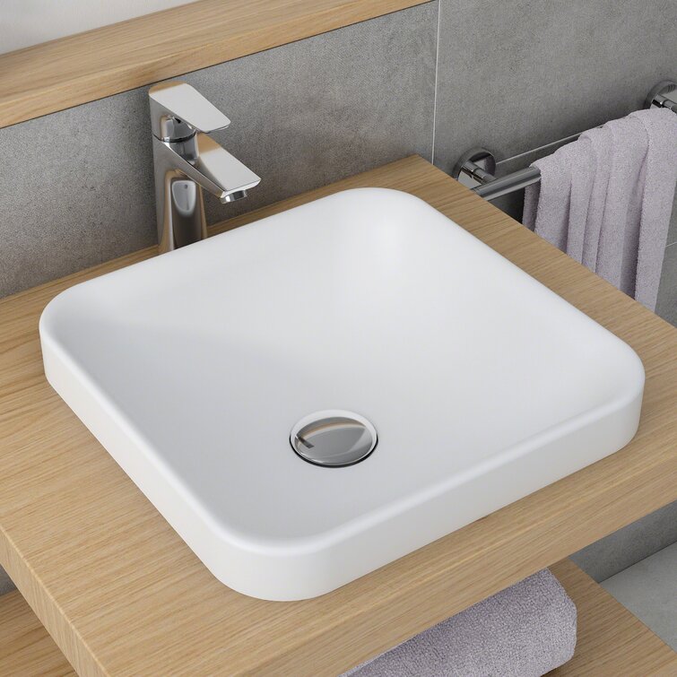 Natura™ Matte White Square Drop-In Bathroom Sink