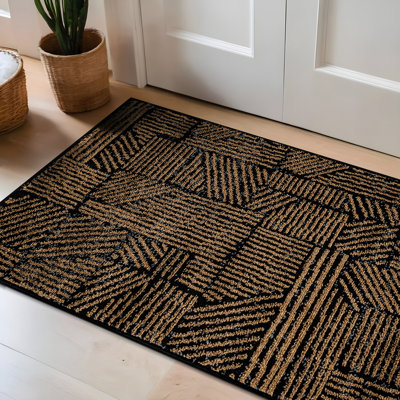 Rambo Geometric Black/Ivory Area Rug