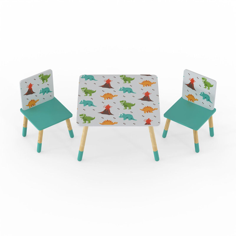 Kids 3 Piece Square Play Or Activity Table and Chair Set