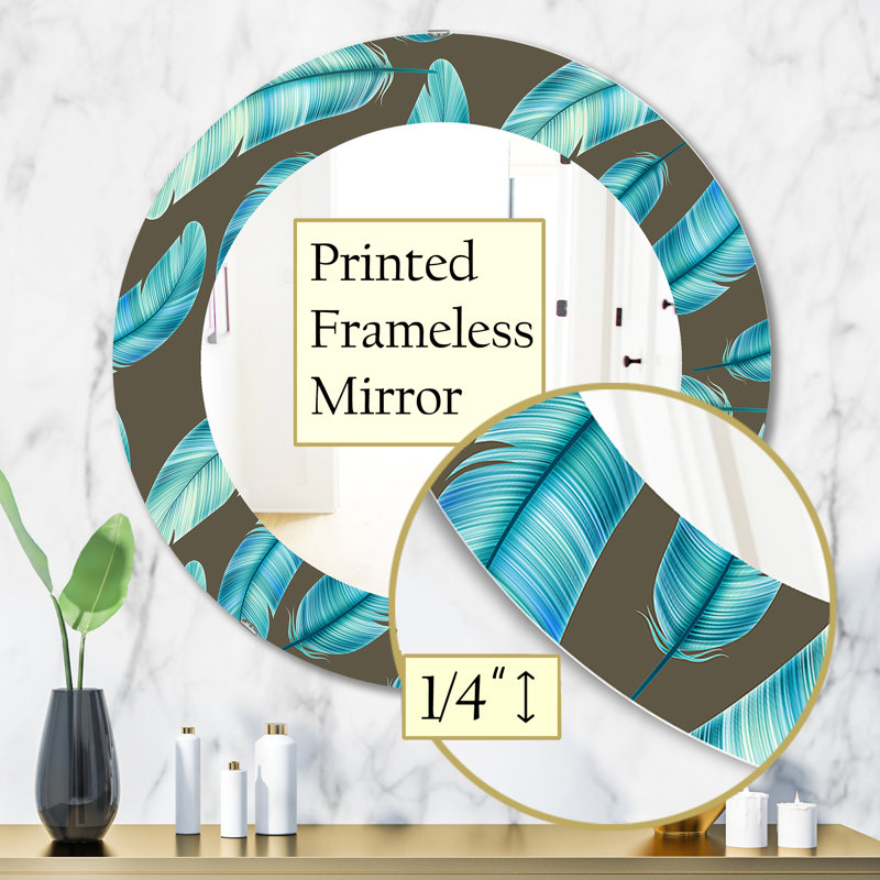 Miroir mural Feathers 27 Mid-Century, H 31,5 po x l po