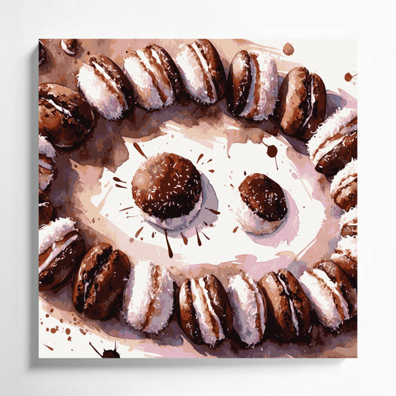 Desserts, art mural sur toile beige Lamingtons, H 12 po x l 12 po
