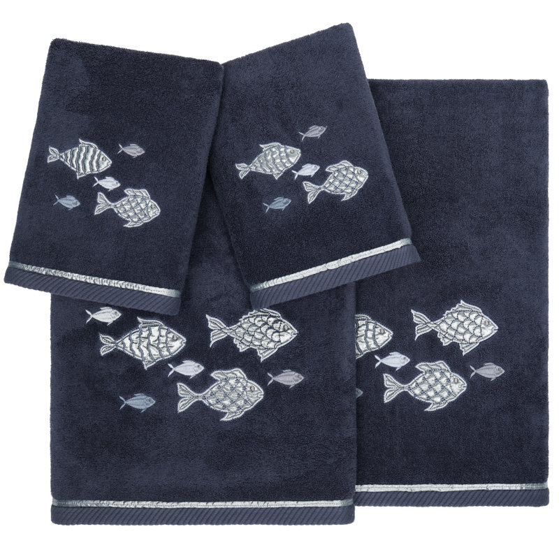 Ensemble de serviettes en coton turc 4 pièces figure 4, Marine