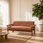 Canapé minimaliste à deux places en chenille - Sofa moderne capitonné avec accoudoirs rembourrés et coussin d'assise amovible-1463061068