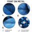 «Midnight Blue Leaves Tranquility I», art mural rond en métal, impression sur métal bleu traditionnel-500968040