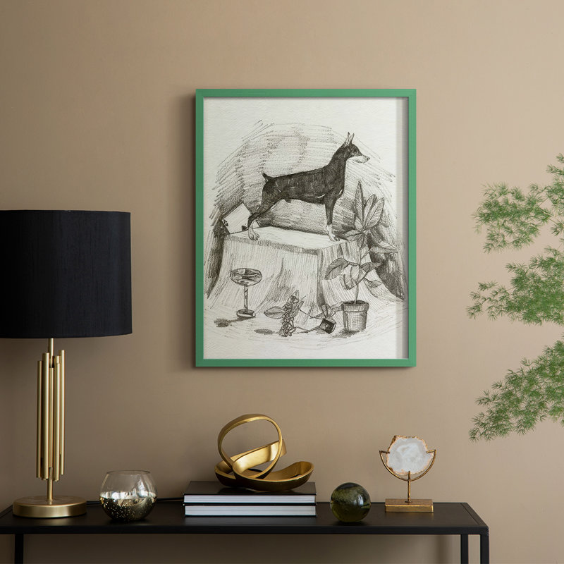 A Gentleman III Framed Print - Solid Wood, 15" H x 12" W, Vert
