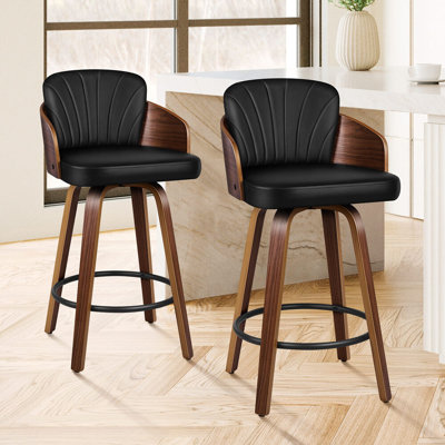 Swivel Upholstered Counter Stool with Metal Frame