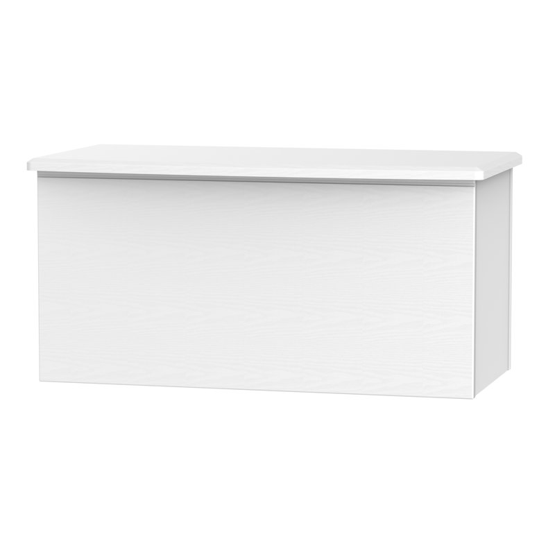 Fully Assembled Murier Blanket Box, White Ash