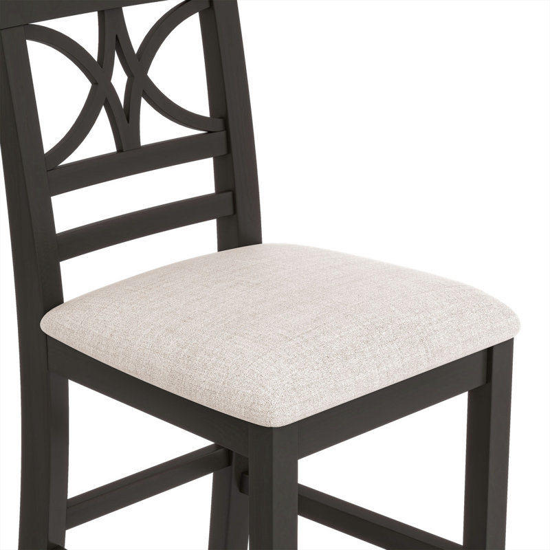 6-Piece Wood Counter Height Dining Table Set with Storage Shelf, Kitchen Table Set with Bench and 4 Chairs,Rustic Style