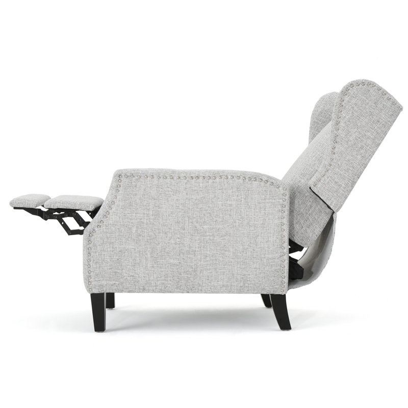 Yedda Upholstered Recliner, Light Gray Tweed