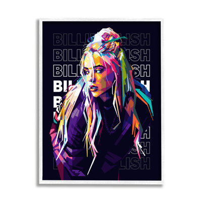 " Billie Eilish Modern Abstract Geometric Portrait Famous Figure " by Birch&Ink