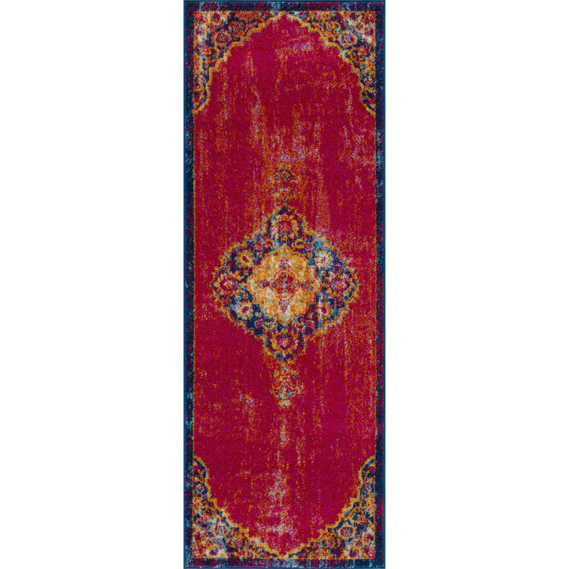 Tapis oriental rouge Rummond Istanbul, Tapis de couloir 2 pi 7 po x 7 pi 3 po
