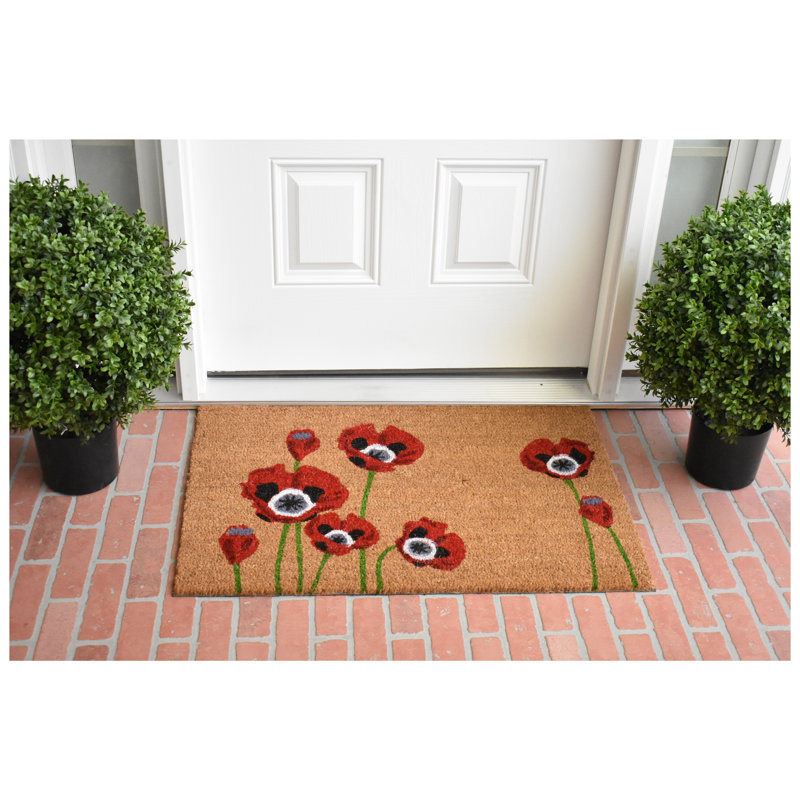 Paillasson Red Poppies, L 24 po x L 36 po