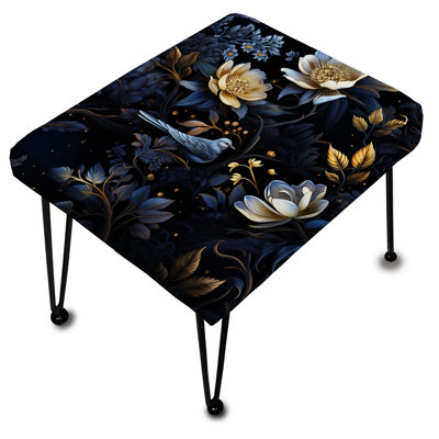 Enigmatic Nights Moody Patterns - Repose-pieds rectangulaire floral