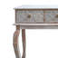 2 Drawer Mango Wood Console Table With Floral Carved Front, Brown And White