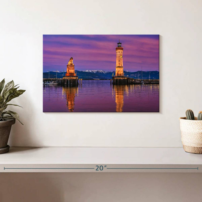 Lion bavarois et phare de Lindau, H 8 po x l 12 po