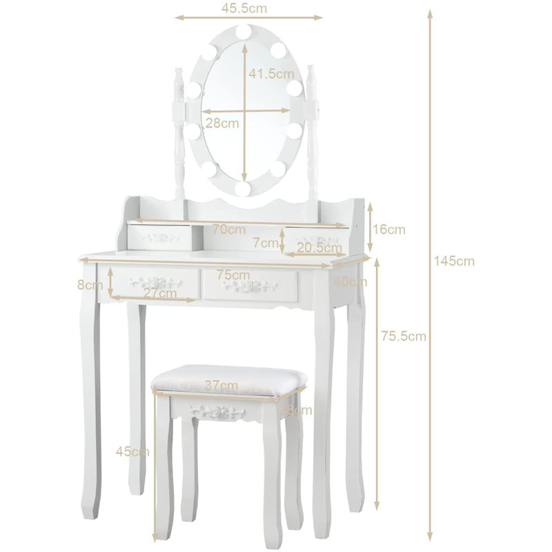 Crumbley Dressing Table with Mirror