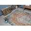 Tapis turc fabriqué à la main parfait pour le décor de salon dans une teinte orange vibrante avec un design unique