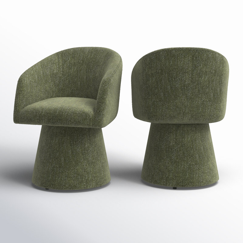 Kyo Chenille Upholstered Barrel Chair (Set of 2)
