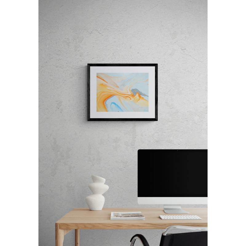 FIRE SPEAR Print by Will Birdwell, Black Framed Paper, 17.25" H x 21.25" W