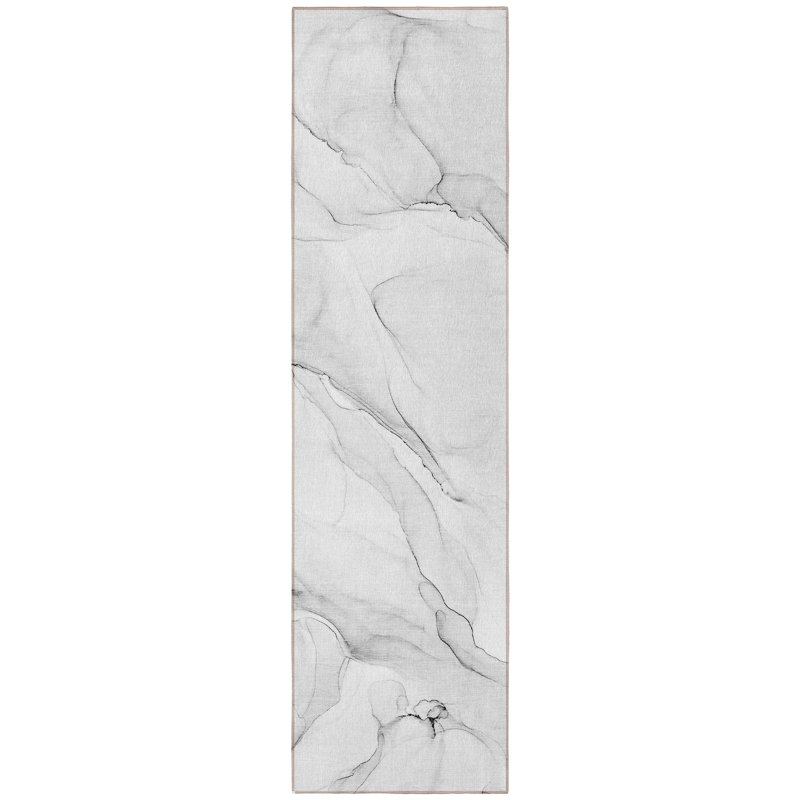 Tapis de couloir d'extérieur 8 po gris