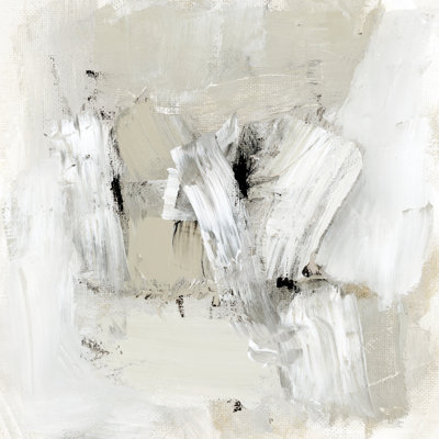 Neutral Brushstrokes I by Victoria Barnes - Wrapped Canvas Painting