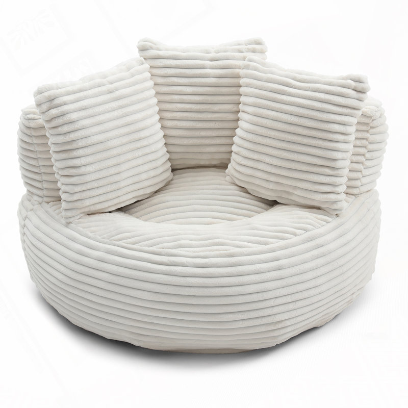 Fauteuil à billes en velours côtelé, Beige