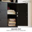 70.9"H x 31.3"W Standard Storage Bookcase, Modern Wood Bookshelf with 2 Drawers, Bookcase with Doors, Storage Cabinet, 3 Tier Display Etagere for Home office, Living Room, Kitchen-131833110